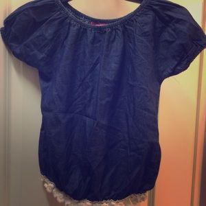 Denim and lace top